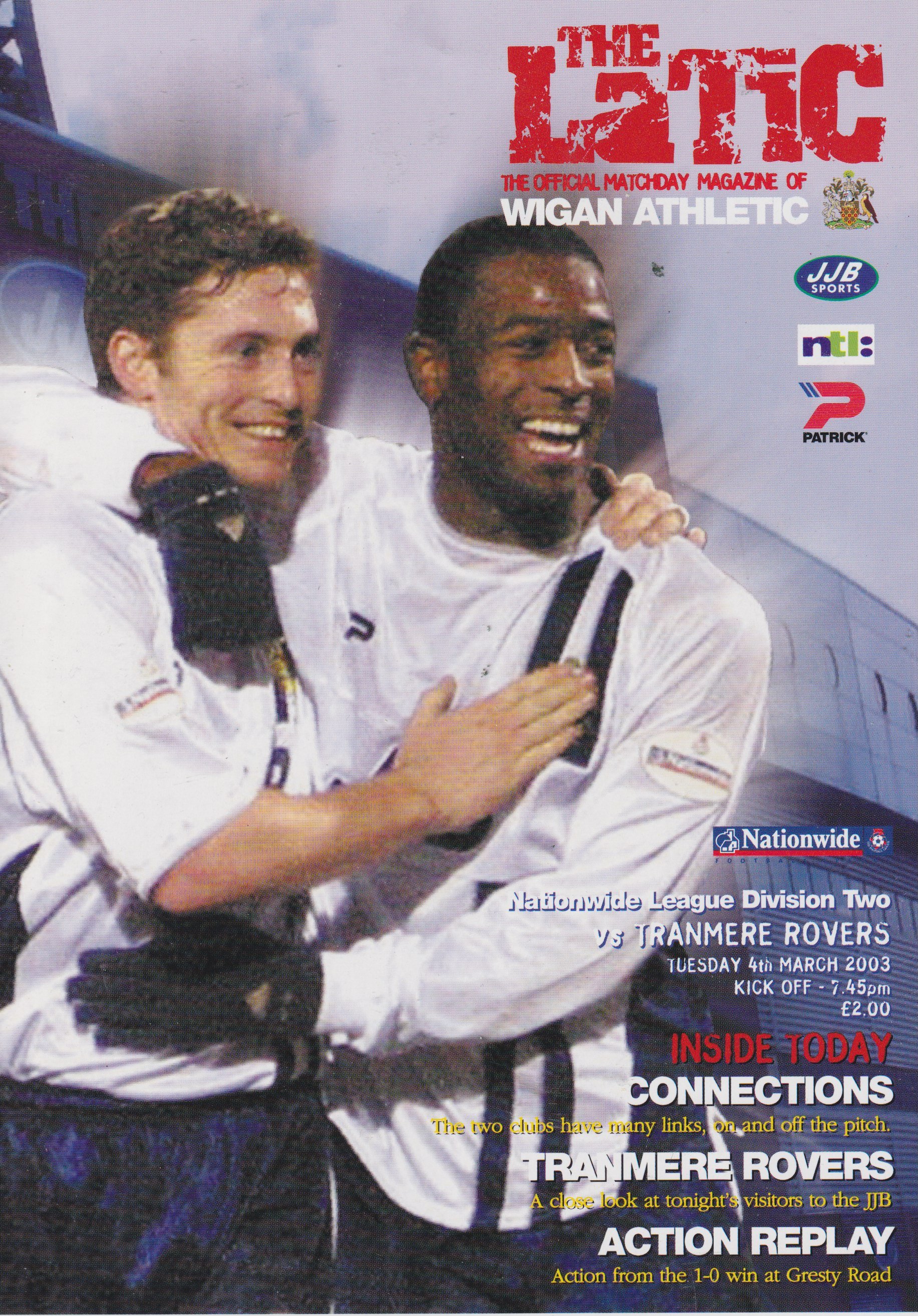 Wigan Athletic v Tranmere Rovers match programme